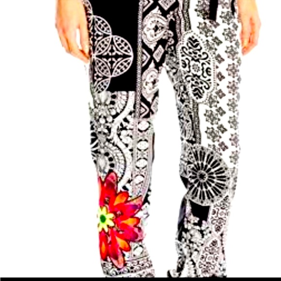 Desigual Woven Print Trousers Pants - Picture 2 of 8